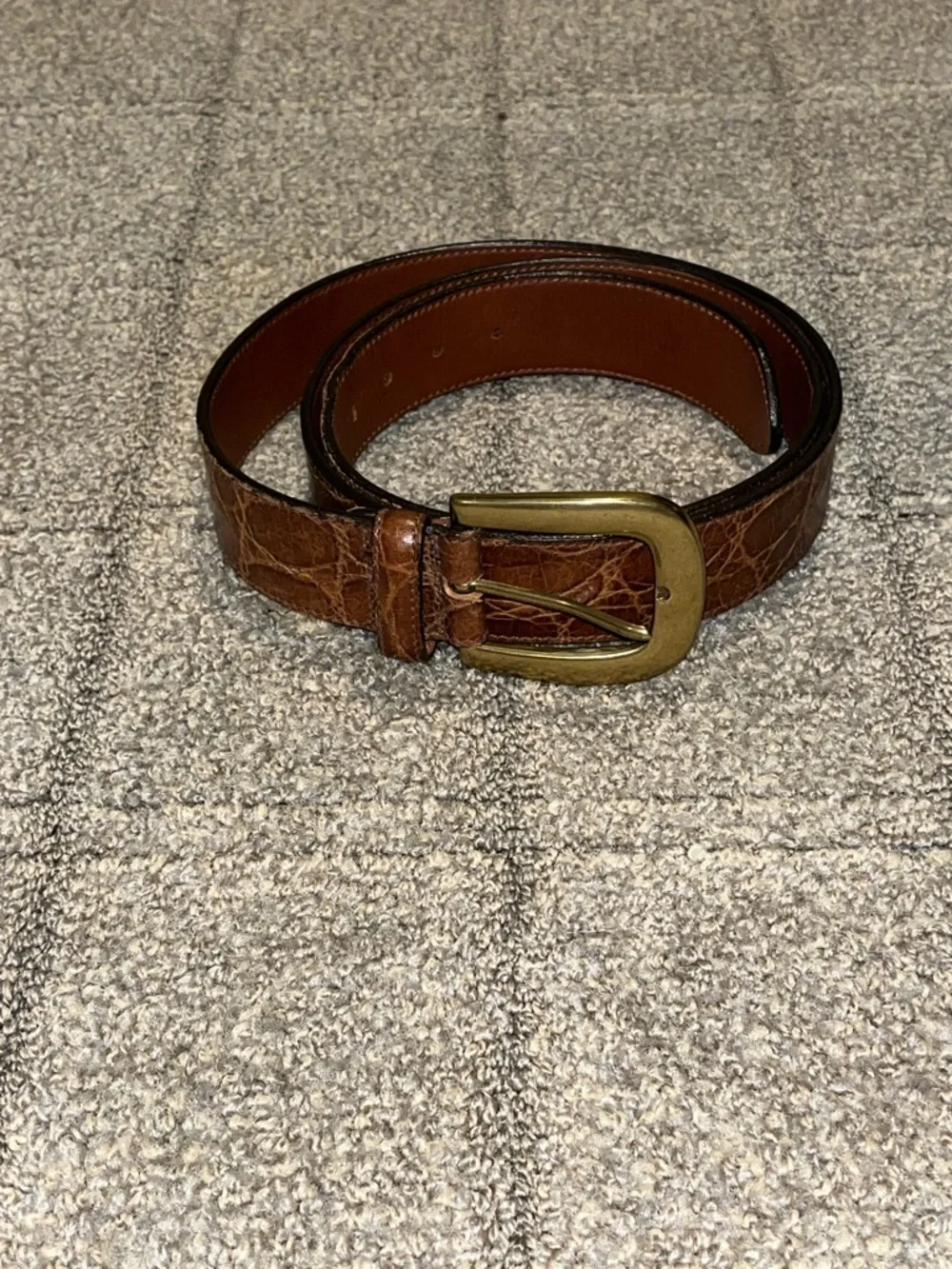 Trafalgar Brown Leather Belt with Brass Buckle